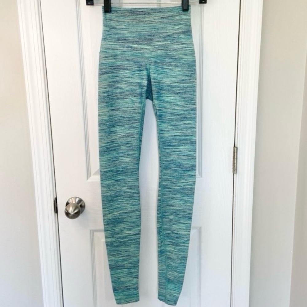 Lululemon Wunder Under Pants in Space Dye Camo Alberta Lake Fresh Teal Size 2